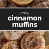 Cinnamon Muffins collage with text bar
