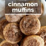 Cinnamon Muffins with text overlay