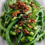 Asian Green Bean Salad topped with cashews