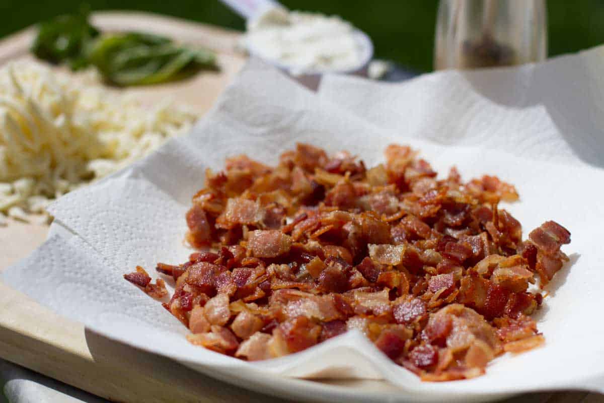 cooked and diced bacon