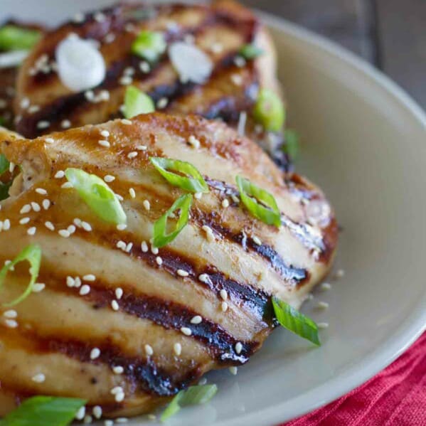 Honey Soy Chicken with sesame seeds and green onion