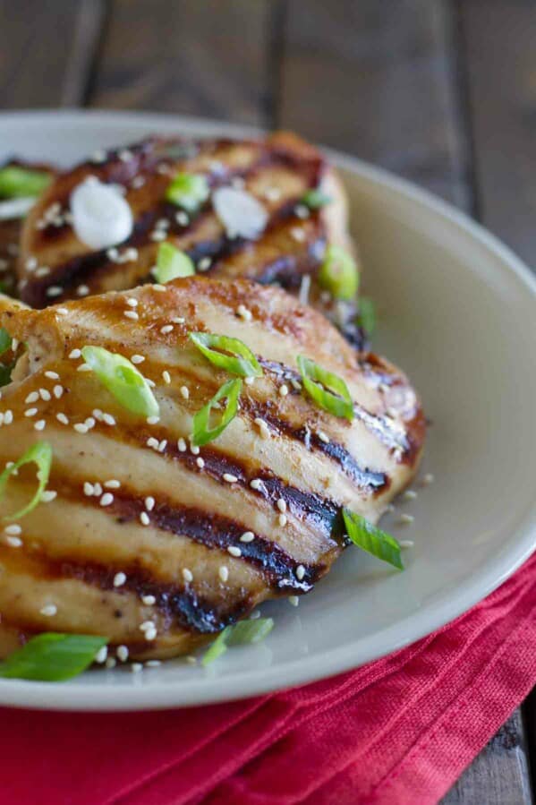 Honey Soy Chicken with sesame seeds and green onion