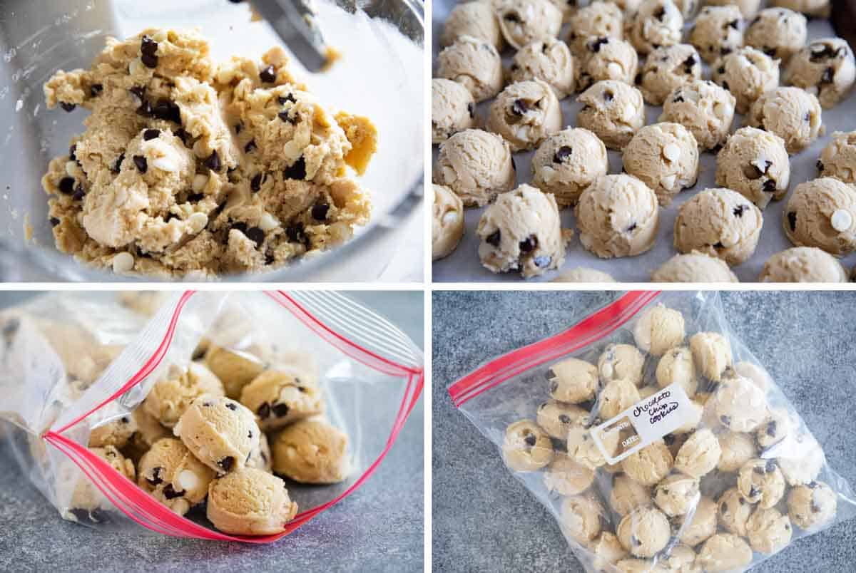 steps for freezing cookie dough balls
