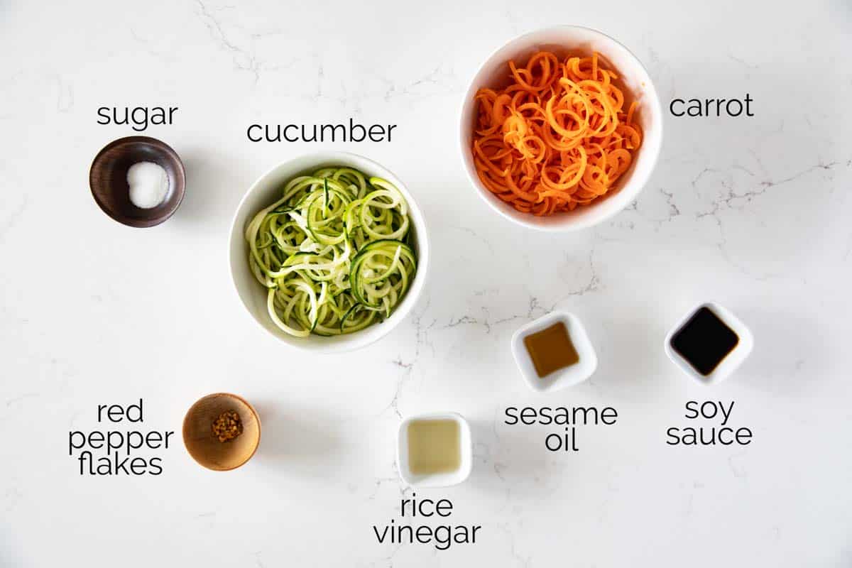 ingredients for a Korean Cucumber Salad