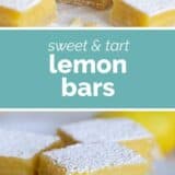 Lemon Bars collage with text bar in the middle