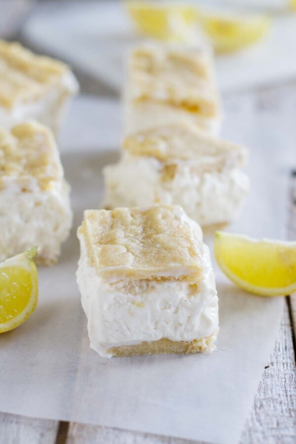 Lemon Ice Cream Sandwiches with lemon slices