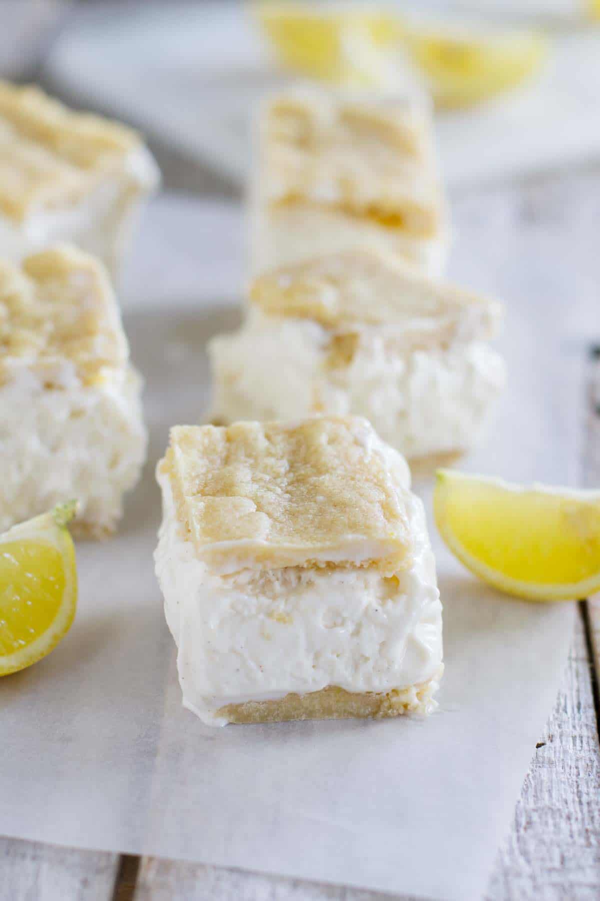 Lemon Ice Cream Sandwiches with lemon slices