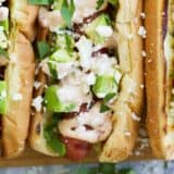 Mexican Hot Dogs with text bar