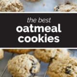 Oatmeal Cookies collage with text bar in the middle