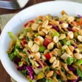 bowl of Thai Chicken Salad with peanut sauce