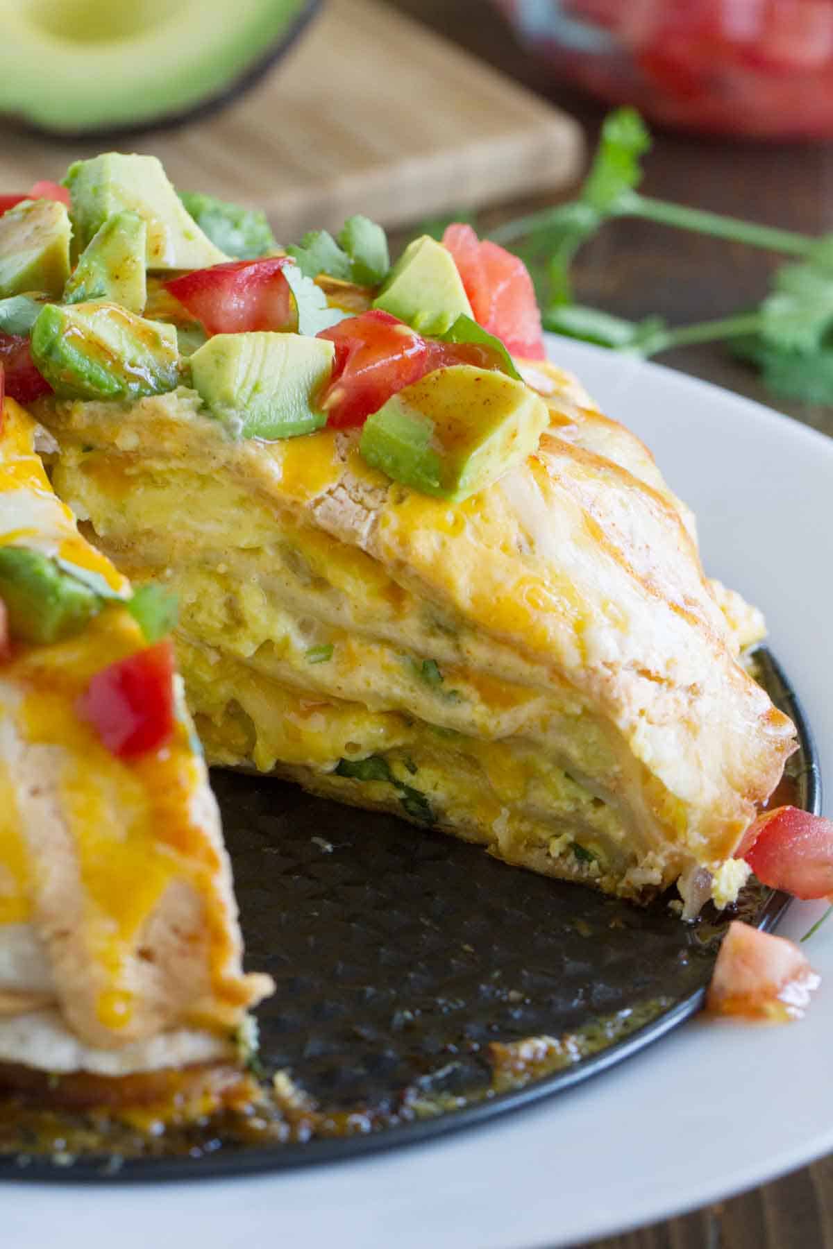 Breakfast Tortilla Stack Taste and Tell