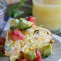 Slice of Breakfast Tortilla Stack on a plate