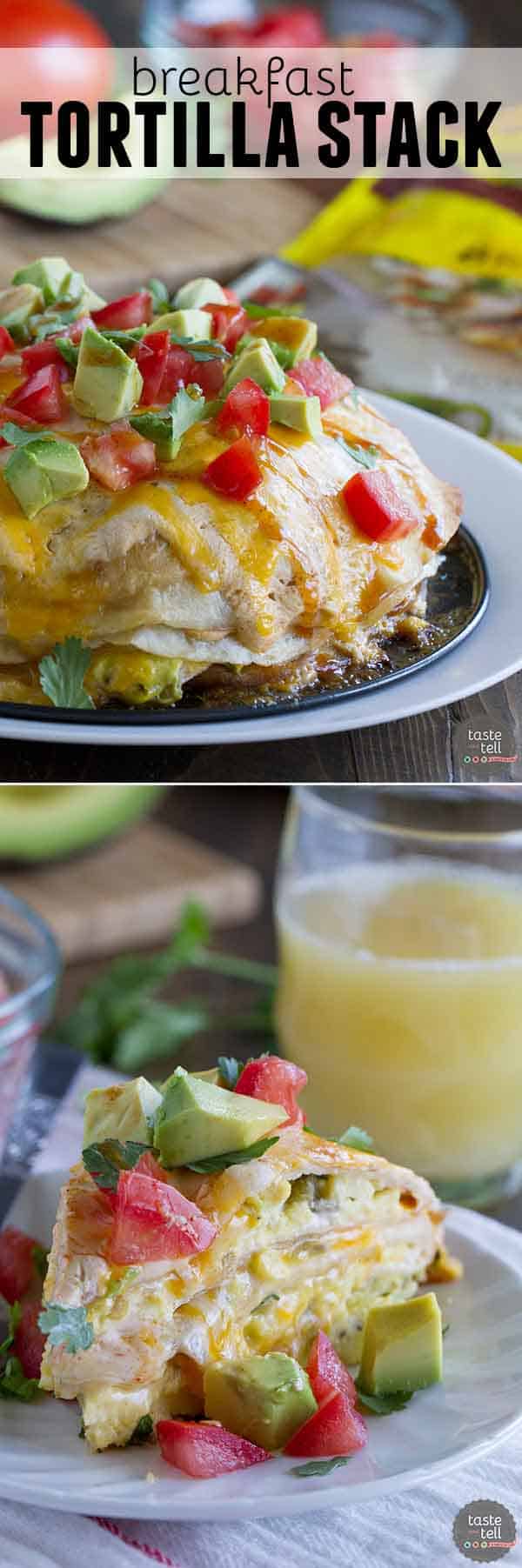 Breakfast Tortilla Stack Taste and Tell