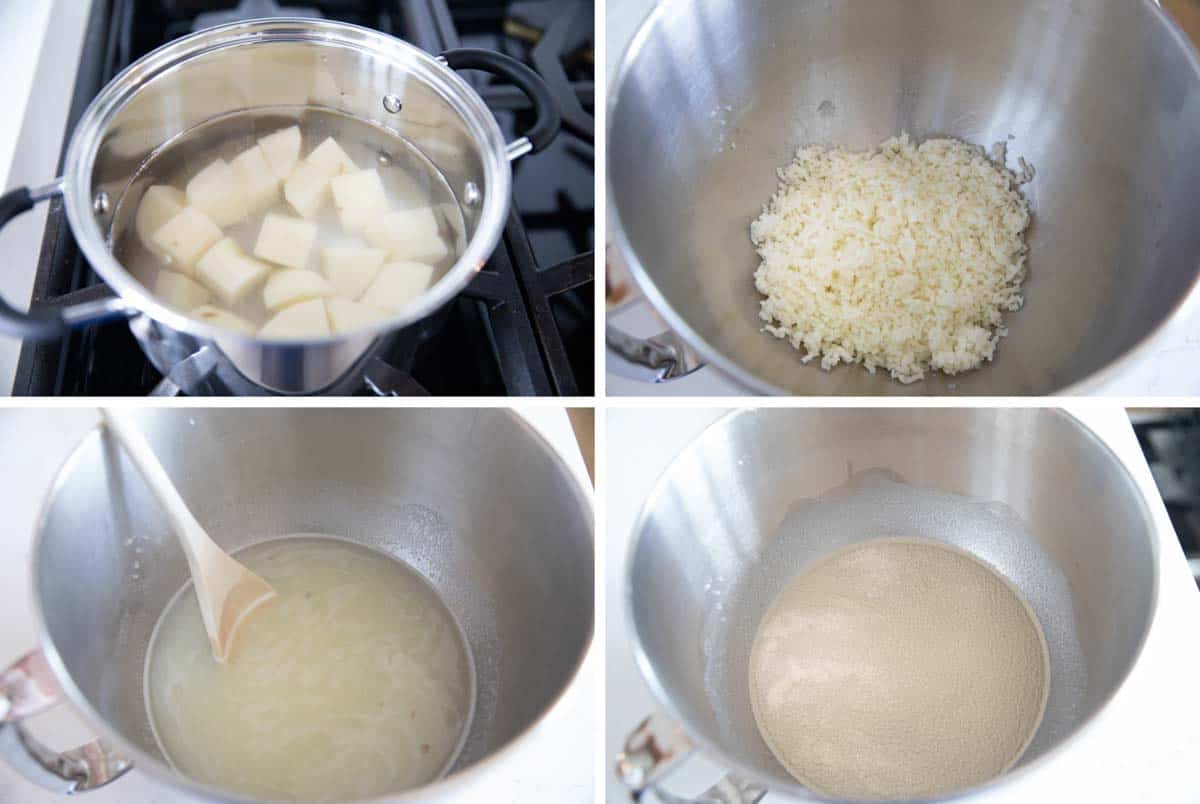 This may be the perfect sandwich bread! This Potato Bread is made with mashed potatoes which make for a loaf of bread that is sturdy, yet soft and fluffy. making potato bread with fresh potatoes