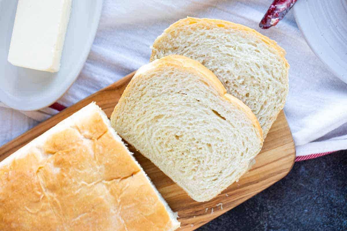 sliced Potato Bread on a cutting board