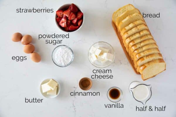 ingredients to make Stuffed French Toast