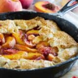 Cast Iron Peach Crostata with fresh peaches