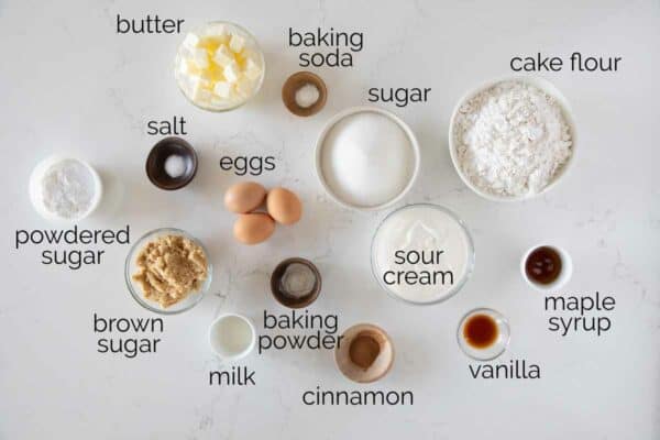 ingredients to make a sour cream coffee cake