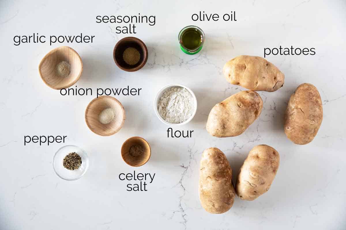 Ingredients for Baked Potato Wedges.