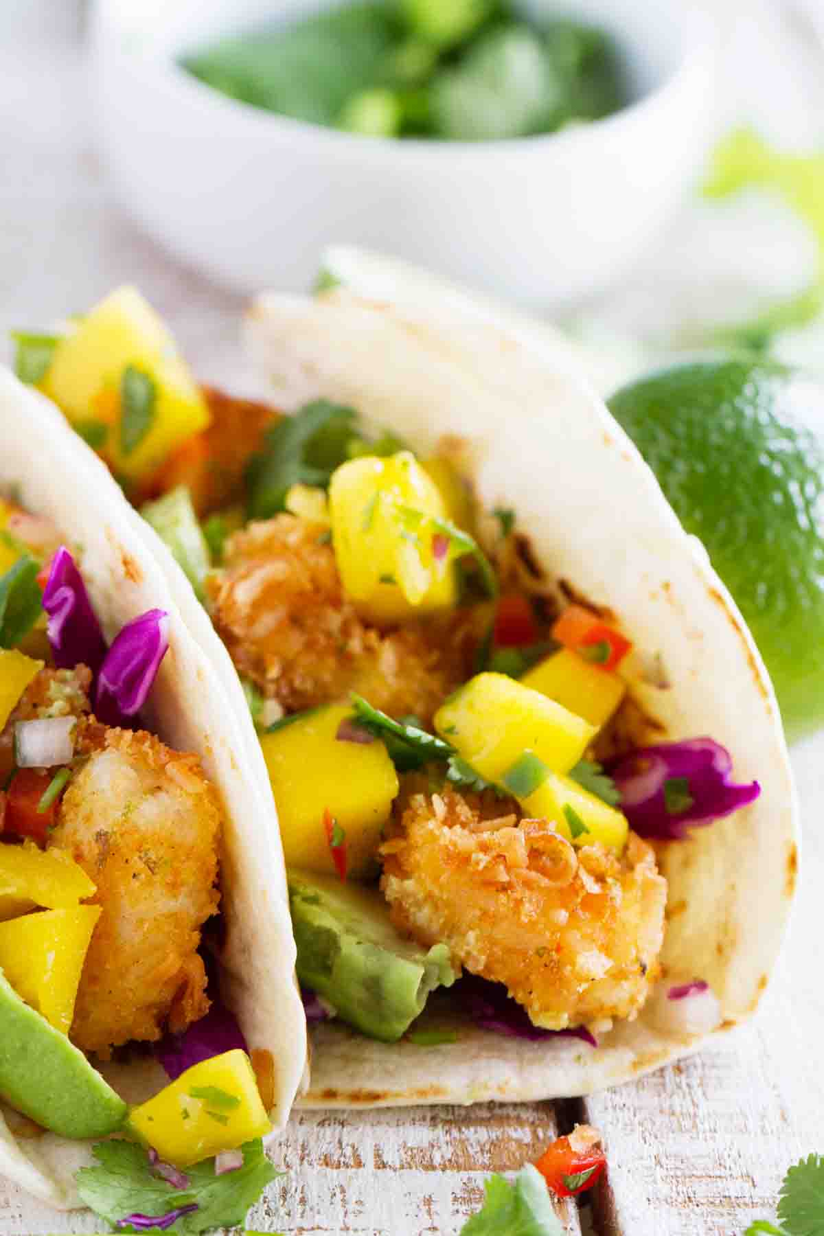 texture of coconut shrimp tacos