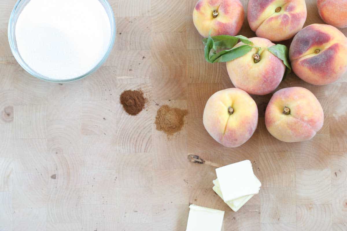 ingredients to make Crock Pot Peaches