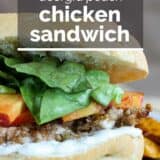 Georgia Peach Chicken Sandwiches with text overlay