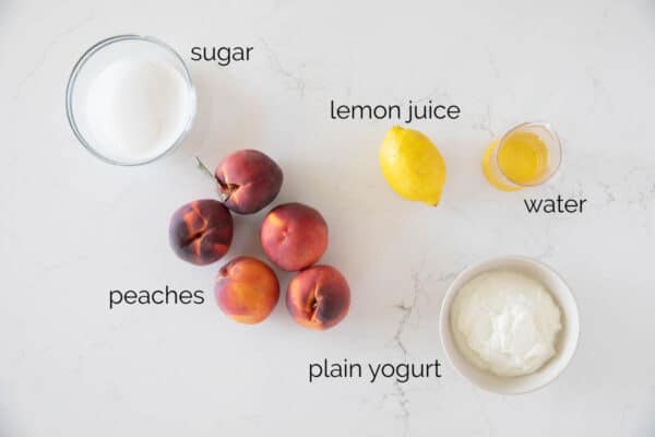ingredients for peach frozen yogurt