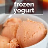 Peach Frozen Yogurt with text overlay