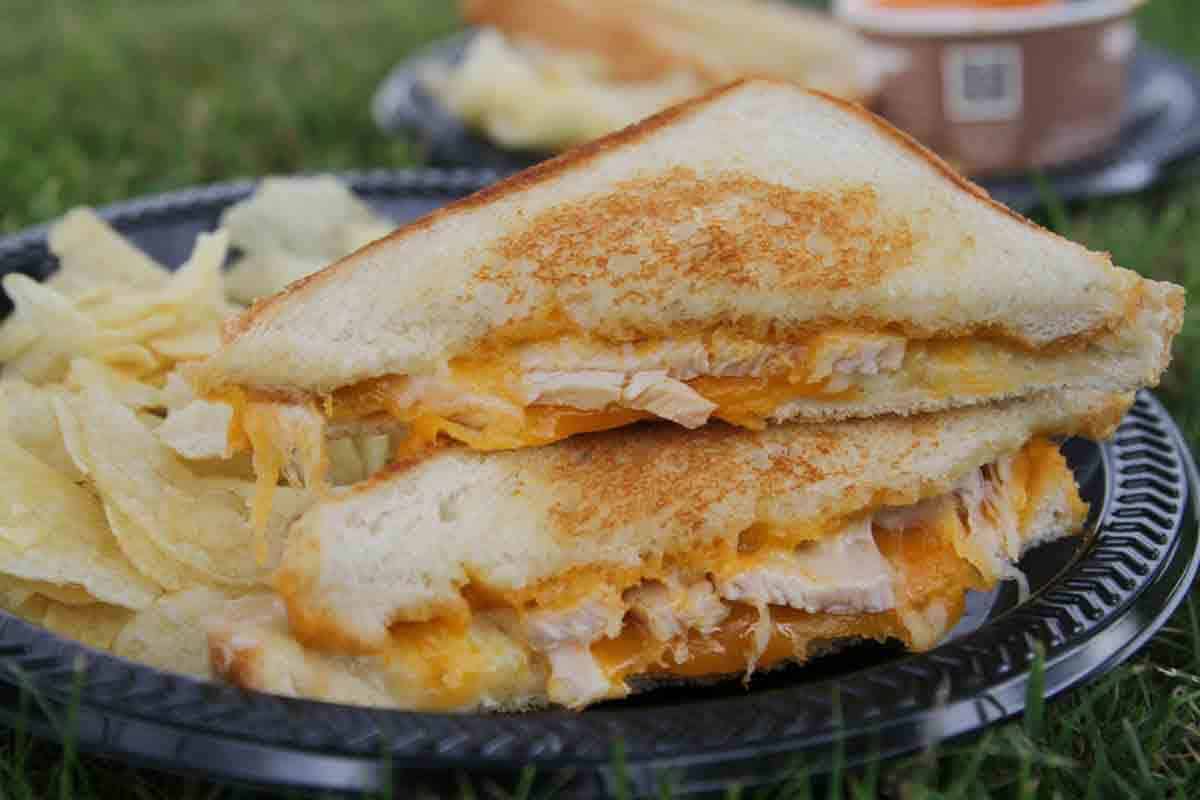 Turkey and Bacon Grilled Cheese Sandwich