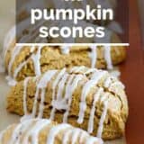 Pumpkin Scones with text overlay.