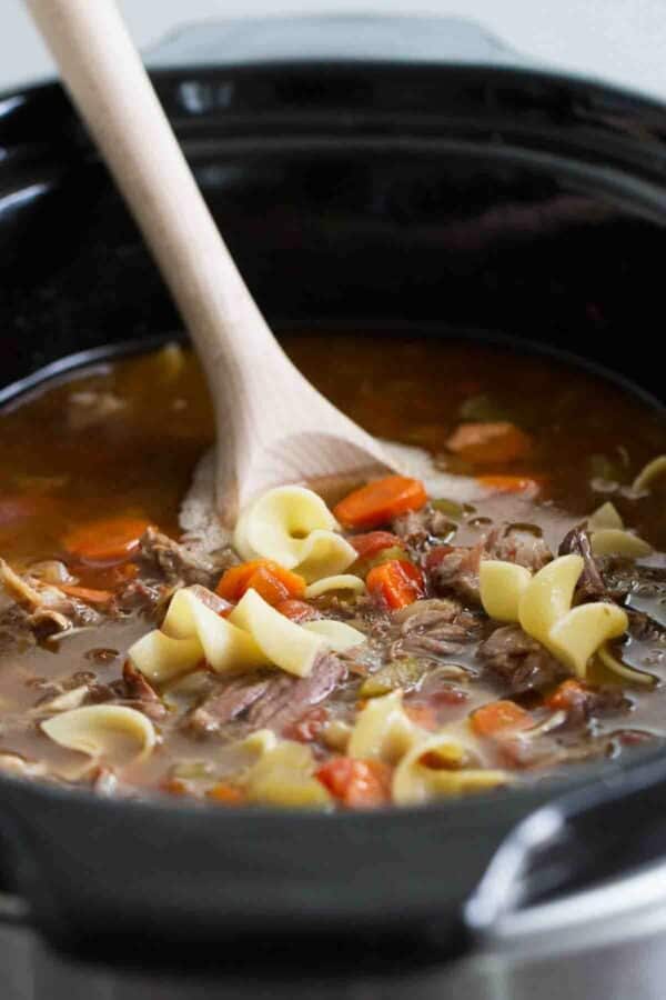 Slow Cooker Beef Noodle Soup Taste and Tell