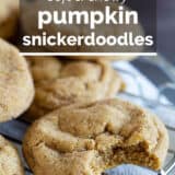 Pumpkin snickerdoodles with text bar.