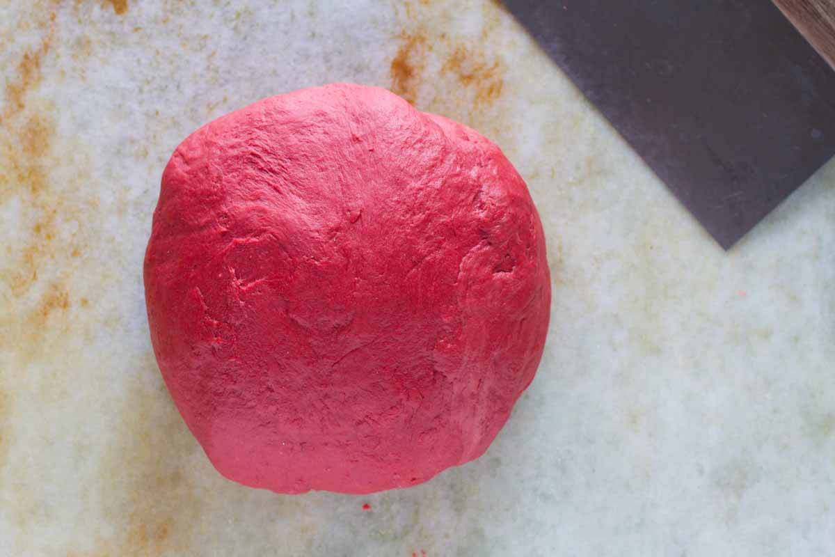 Ball of homemade dough for pull apart bread.