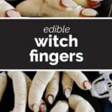 Witch Fingers collage with text bar.