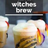 Cups of witches brew - a non-alcoholic Halloween drink.