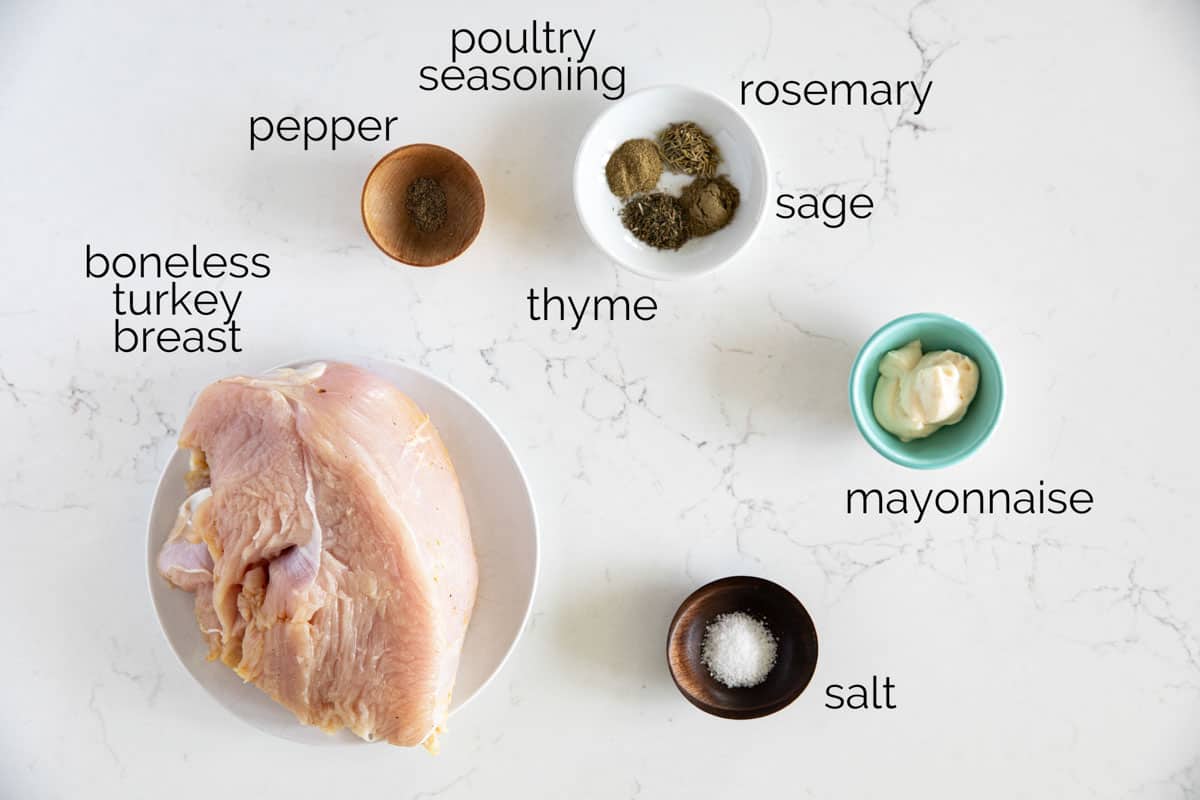 Ingredients to make Air Fryer Turkey Breast.