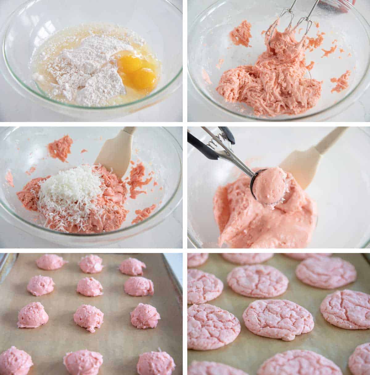 Steps to make cake mix cookies with 4 ingredients.