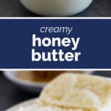 Honey Butter collage with text bar.