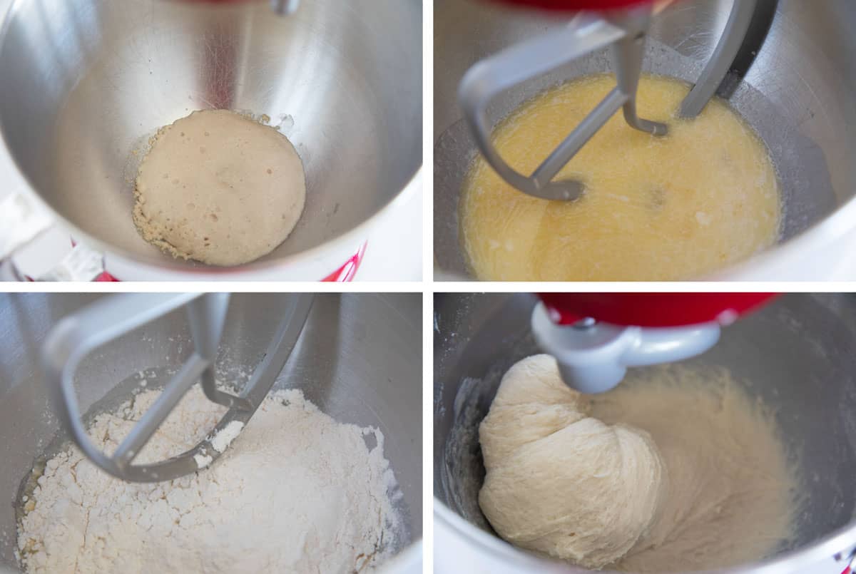Making dough for Parker House Rolls.
