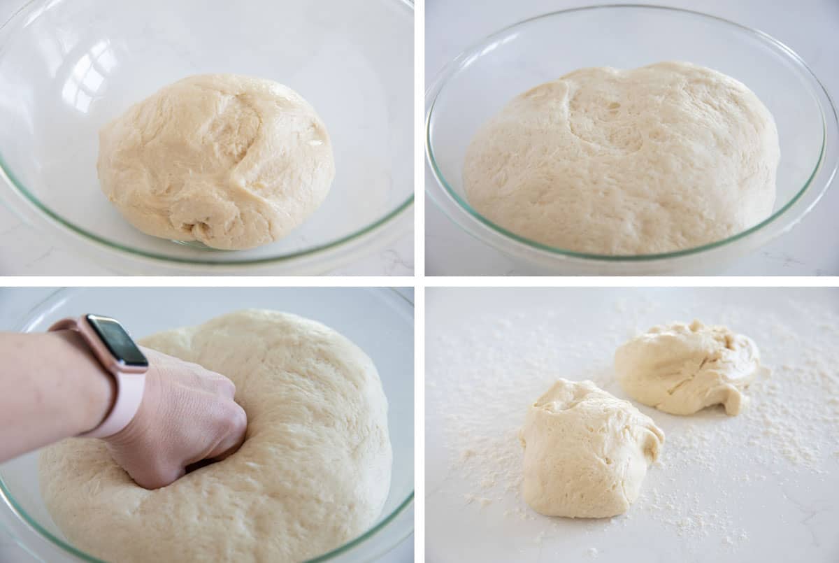 Rising dough for Parker House Rolls.