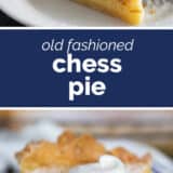Chess Pie collage with text bar in the middle.