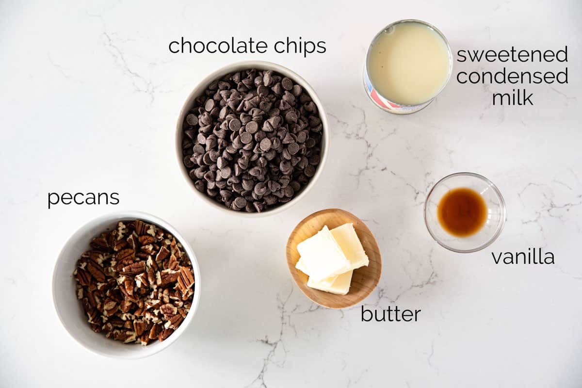 Ingredients for Easy Fudge.