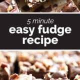 Easy Fudge collage with text bar in the middle.