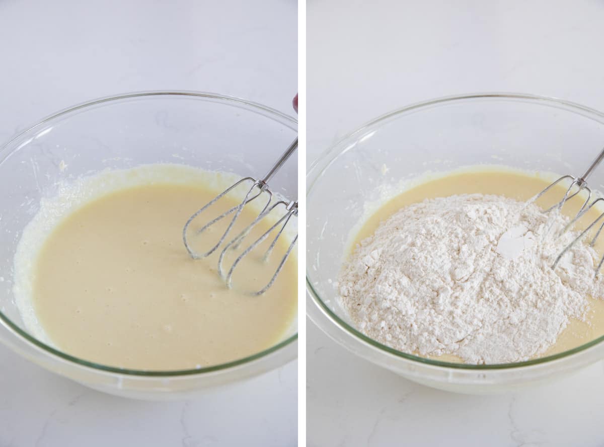 Making batter for Eggnog Bread.