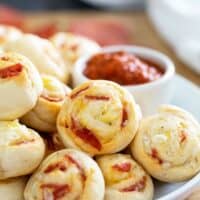 Pepperoni Pinwheels stuffed with pepperoni and cheese.