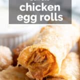 Buffalo Chicken Egg Rolls with text overlay.