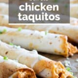 Buffalo Chicken Taquitos with text overlay.