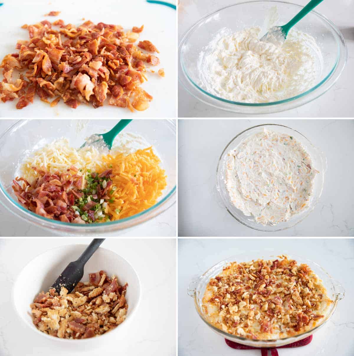 Steps to make Cheesy Bacon Dip.