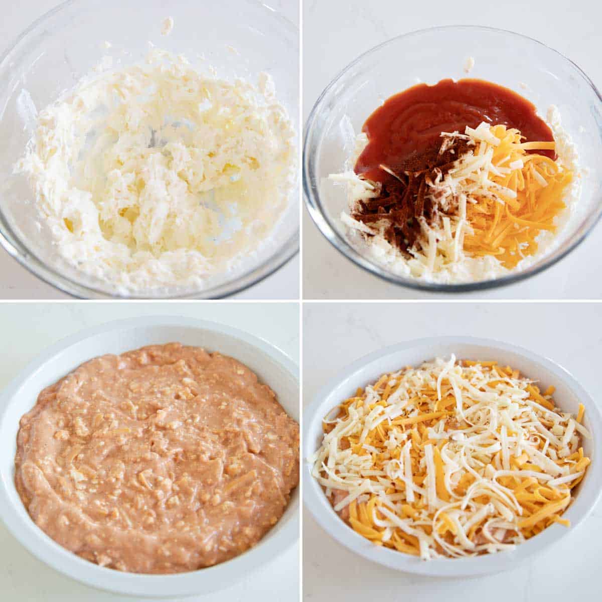 Steps to make Cheesy Mexican Dip.