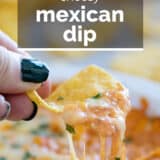 Cheesy Mexican Dip with text overlay.